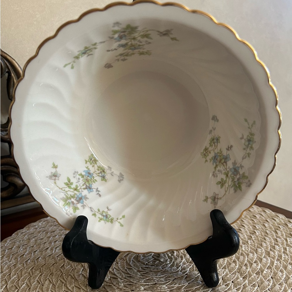 Vintage , ABERDEEN China, ABE6 pattern, Round Serving Bowl, Blue Green Floral